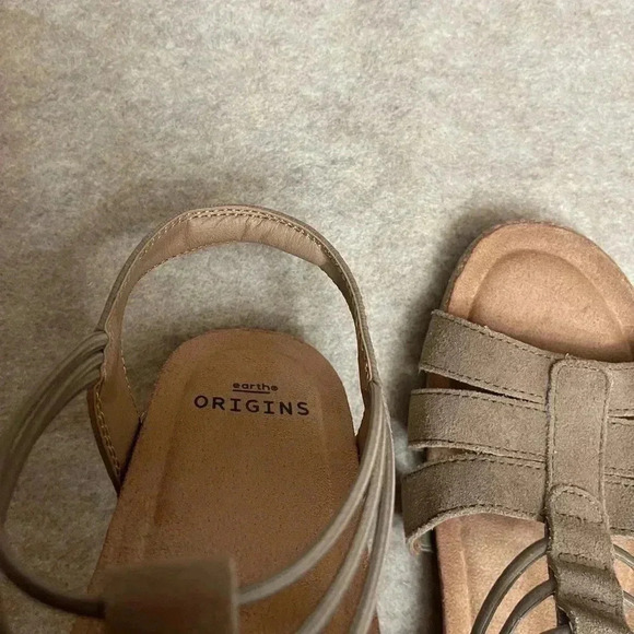 Earth Origins Suede Sling Back Laney Sedona Brown Womens Sandals size 8 Wide - Picture 12 of 14